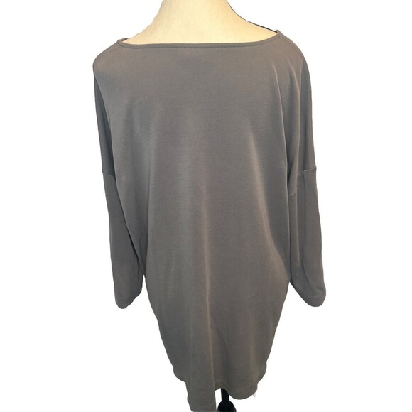 PureJill GRAY 3/4 Sleeve Tencel Modal Polyester Knit Tunic Lagenlook Sz Large - Picture 4 of 10
